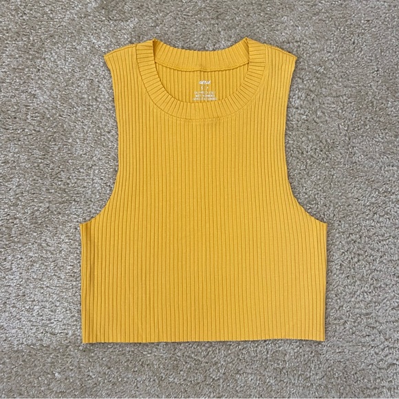 aerie Tops - Aerie Size Small Yellow Ribbed Tank